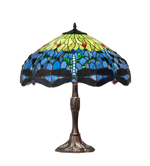 26" High Tiffany Hanginghead Dragonfly Table Lamp