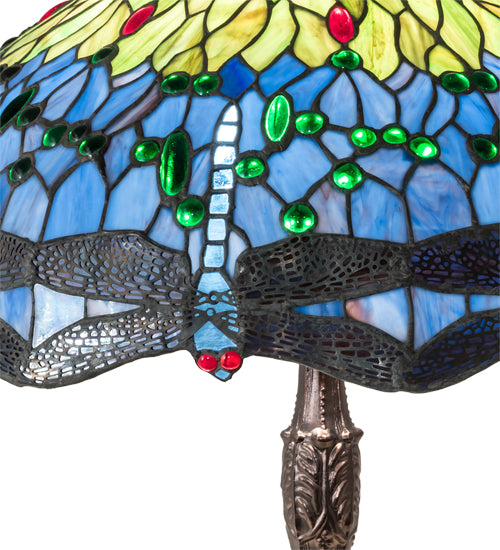 26" High Tiffany Hanginghead Dragonfly Table Lamp