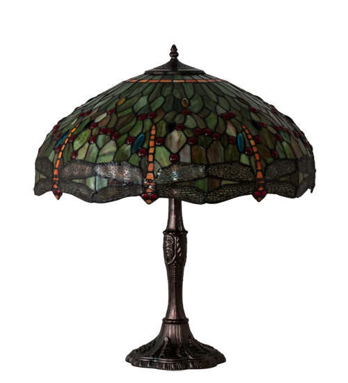 26" High Tiffany Hanginghead Dragonfly Table Lamp