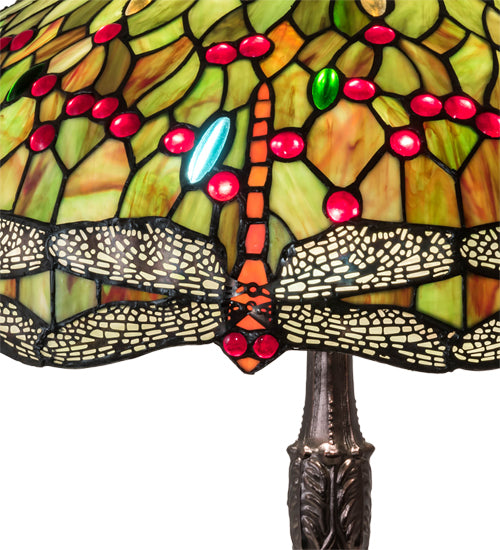 26" High Tiffany Hanginghead Dragonfly Table Lamp