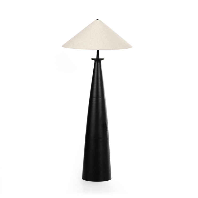 Innes Tapered Shade Floor Lamp-Matte Black