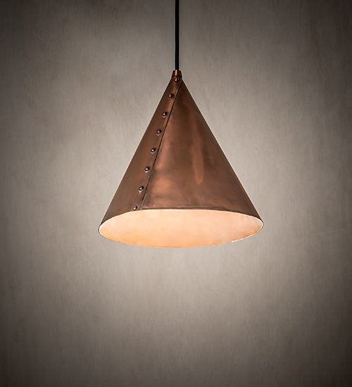 10" Wide Cone Rivet Mini Pendant