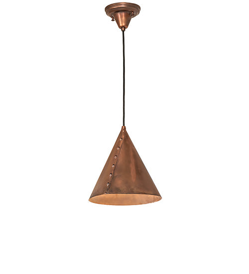 10" Wide Cone Rivet Mini Pendant