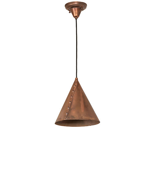 10" Wide Cone Rivet Mini Pendant