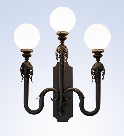 30" Wide Strasbourg 3 Light Wall Sconce