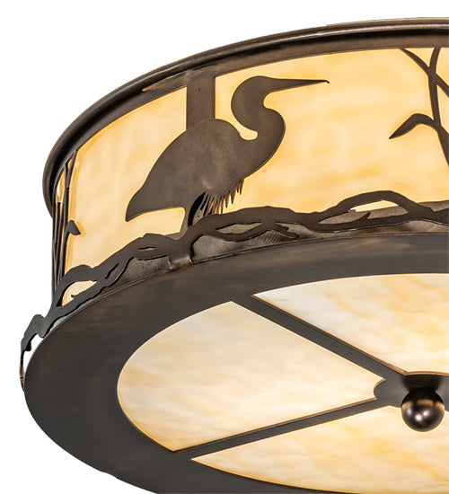 18" Wide Wildlife At Dawn Flushmount