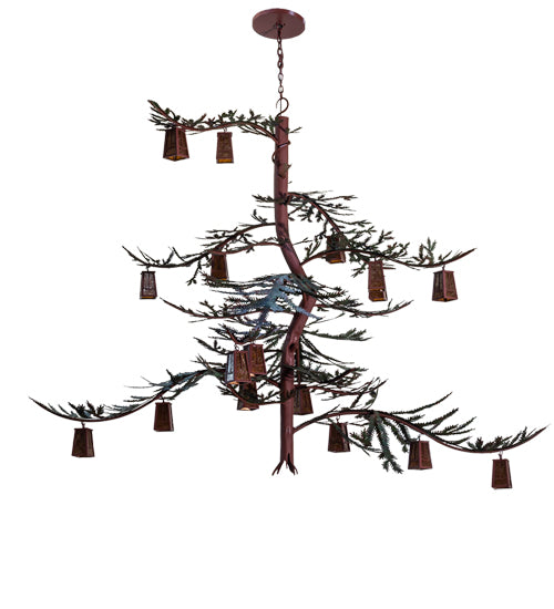 101" Long Pine Branch Valley View 18 Light Chandelier