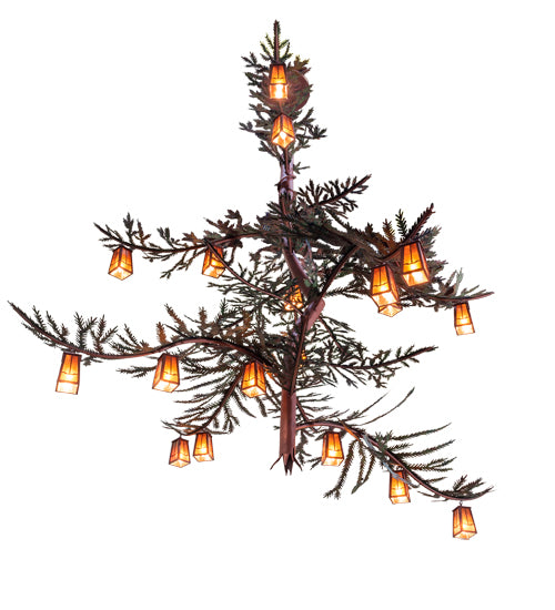 101" Long Pine Branch Valley View 18 Light Chandelier