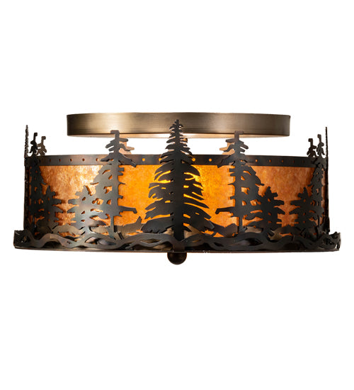 16" Wide Tall Pines Flushmount