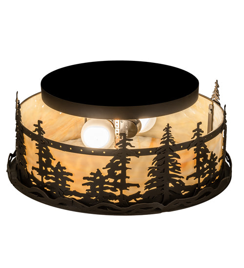 16" Wide Tall Pines Flushmount