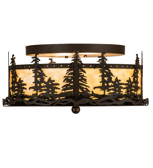 16" Wide Tall Pines Flushmount