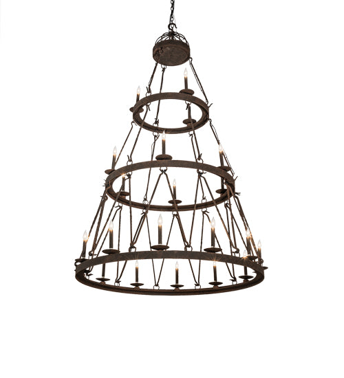 54" Wide Lakeshore 21 Light Three Tier Chandelier