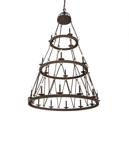 54" Wide Lakeshore 21 Light Three Tier Chandelier