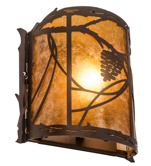 9" Wide Whispering Pines Right Wall Sconce