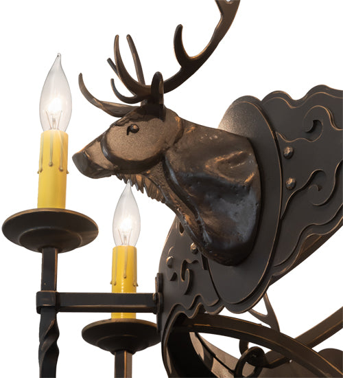 40" Wide Stag 8 Light Chandelier