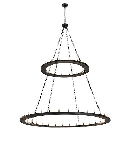 84" Wide Loxley 48 Light Two Tier Chandelier