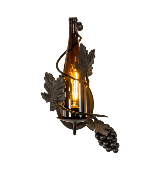 9" Wide Tuscan Vineyard Wine Bottle Wall Sconce