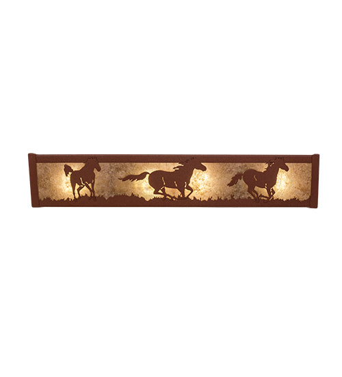 24" Wide Running Horses Vanity Light