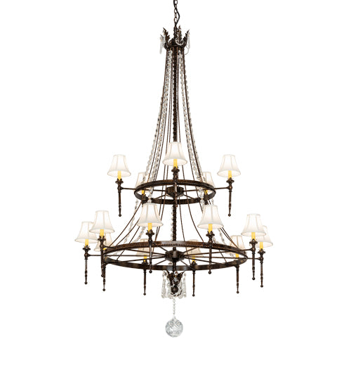 48" Wide Amaury 15 Light Two Tier Chandelier