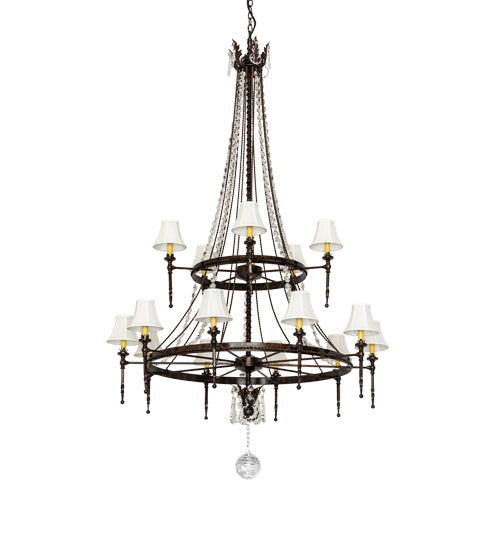 48" Wide Amaury 15 Light Two Tier Chandelier