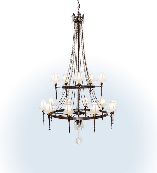 48" Wide Amaury 15 Light Two Tier Chandelier