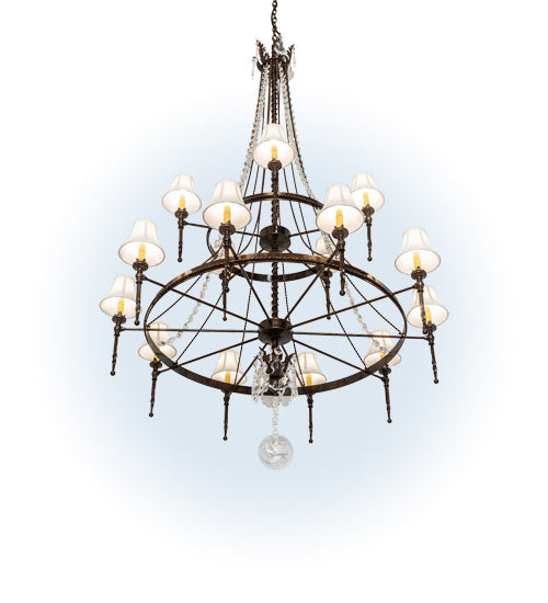 48" Wide Amaury 15 Light Two Tier Chandelier