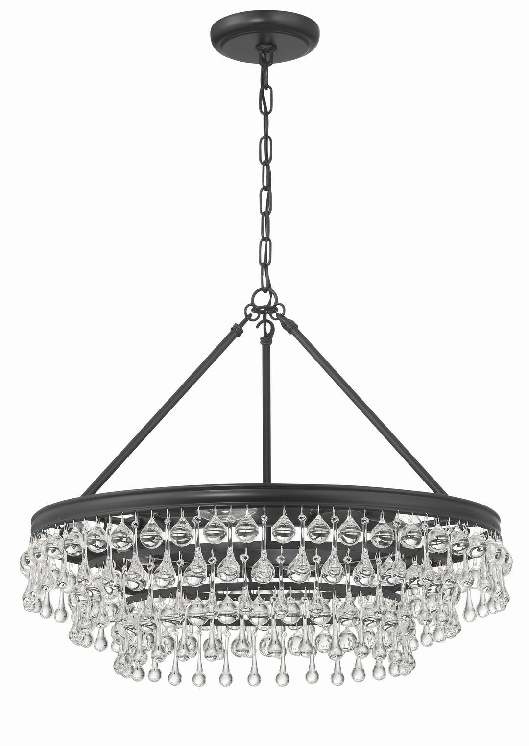 Crystorama Calypso 6 Light Matte Black Chandelier