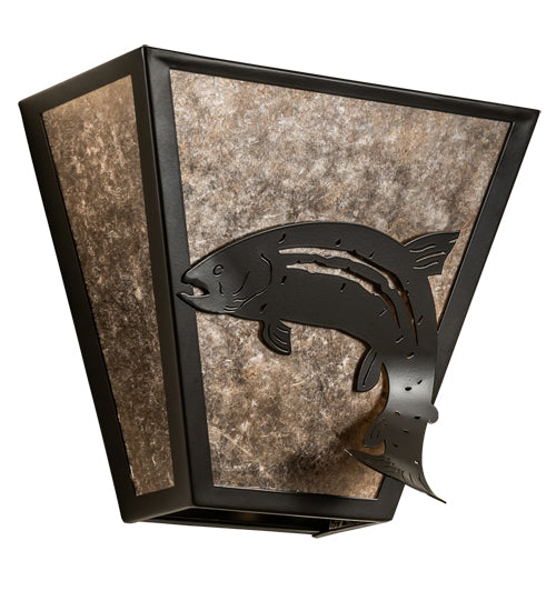 13" Wide Leaping Trout Wall Sconce