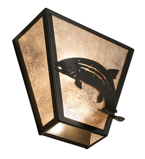 13" Wide Leaping Trout Wall Sconce