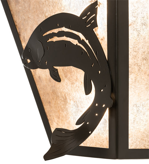 13" Wide Leaping Trout Wall Sconce