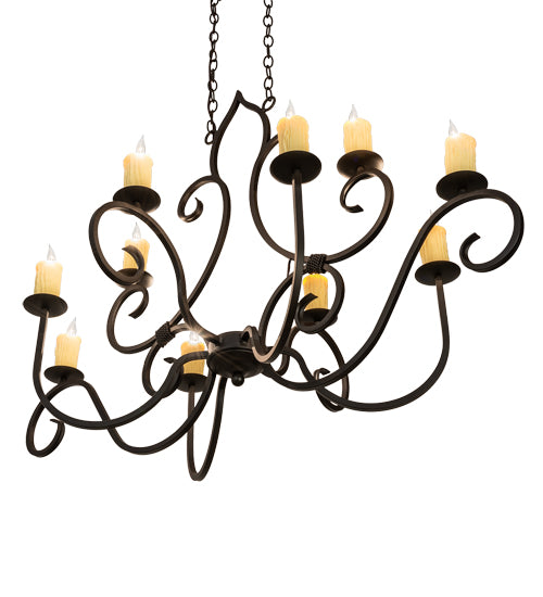 48" Long Clifton 10 Light Oblong Chandelier