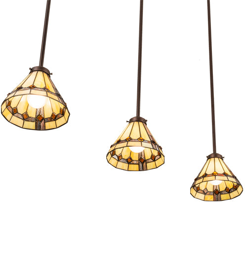 42" Long Belvidere 3 Light Island Pendant