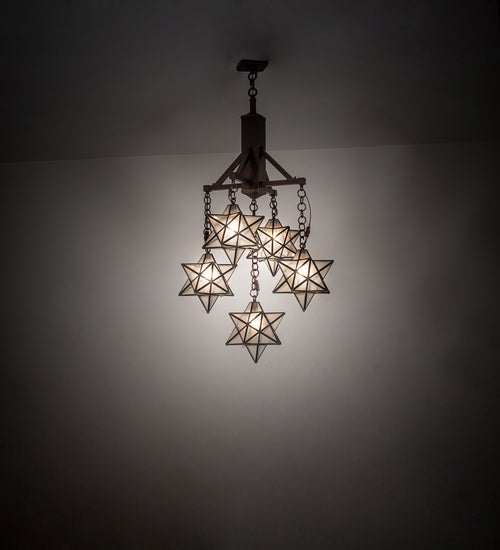 26" Wide Moravian Star 5 Light Chandelier