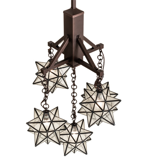 26" Wide Moravian Star 5 Light Chandelier