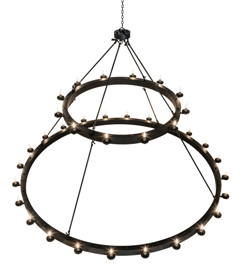 96" Wide Loxley 36 Light Two Tier Chandelier