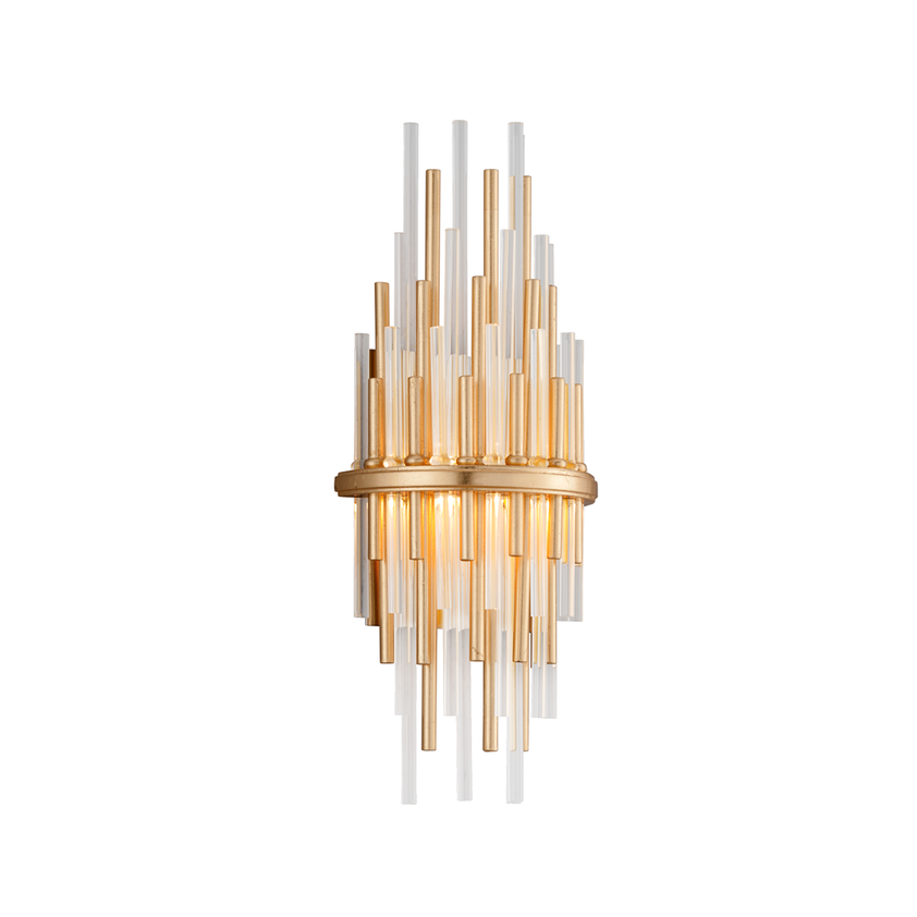 Theory Wall Sconce 17" - Gold Leaf W Polished Stainless