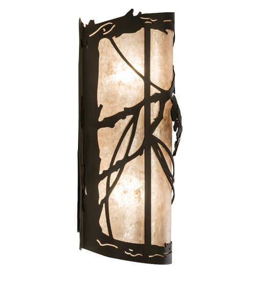 8" Wide Whispering Pines Left Wall Sconce