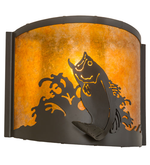 12" Wide Leaping Bass Wall Sconce