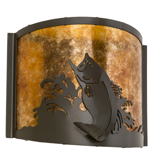 12" Wide Leaping Bass Wall Sconce