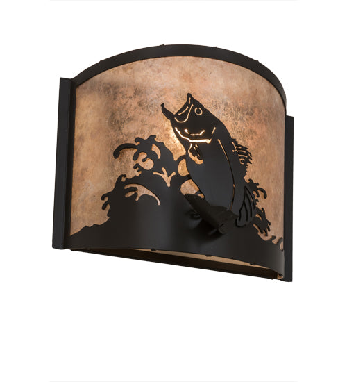 12" Wide Leaping Bass Wall Sconce