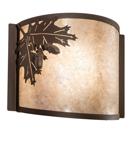 12" Wide Oak Leaf & Acorn Wall Sconce