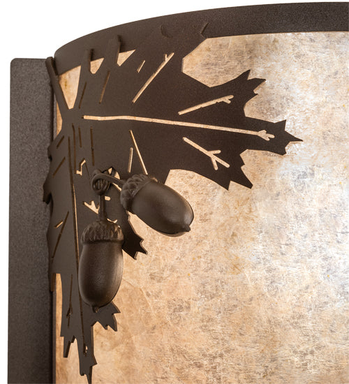 12" Wide Oak Leaf & Acorn Wall Sconce