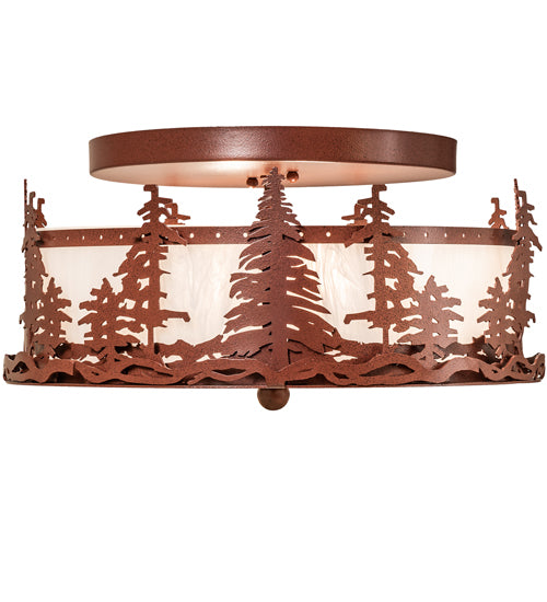 16" Wide Tall Pines Flushmount