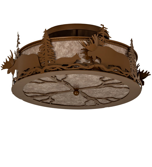 24" Wide Moose & Fox Flushmount