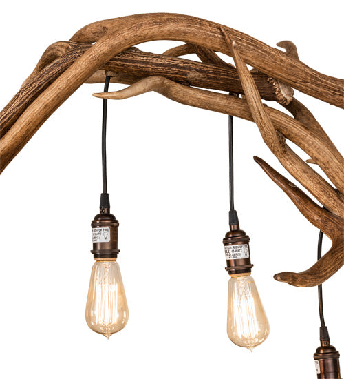 52" Long Antlers 8 Light Oblong Chandelier