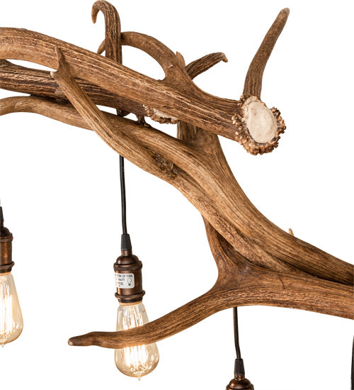 52" Long Antlers 8 Light Oblong Chandelier