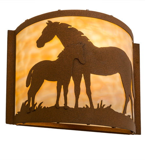 12"W Mare & Foal Wall Sconce