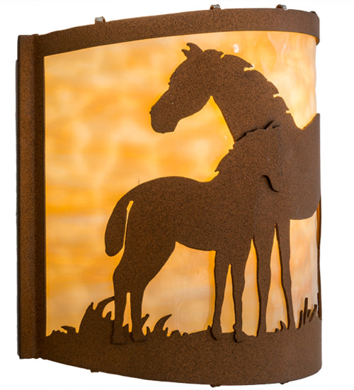 12"W Mare & Foal Wall Sconce