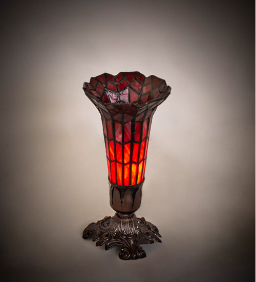 8" High Stained Glass Pond Lily Victorian Accent Lamp