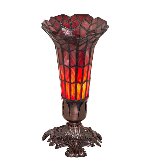 8" High Stained Glass Pond Lily Victorian Accent Lamp